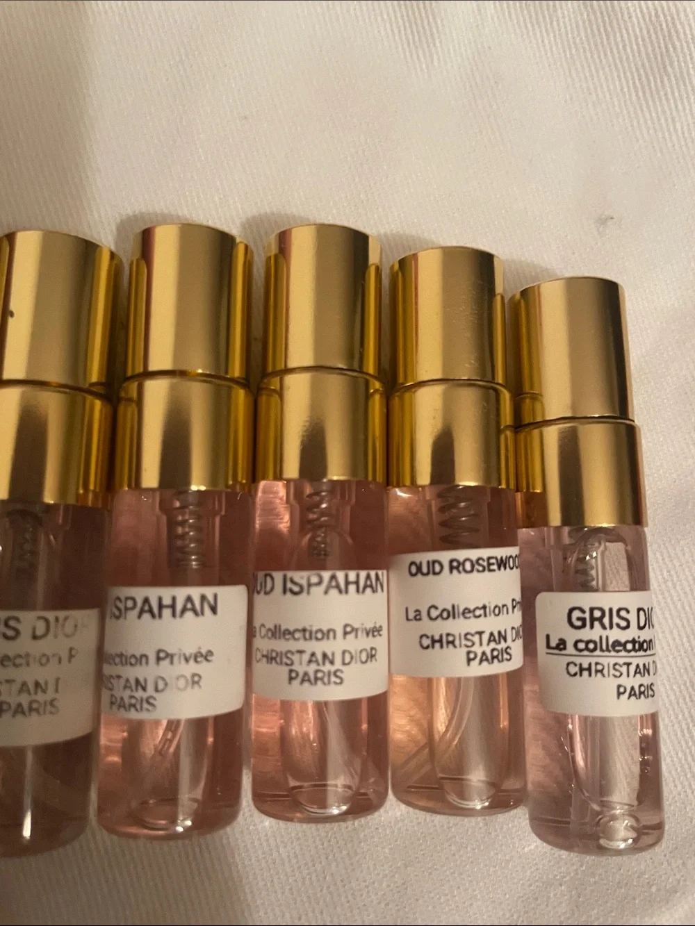 Dior La Collection Privée Travel Spray Vial Set - Pink with Gold Caps and Gucci